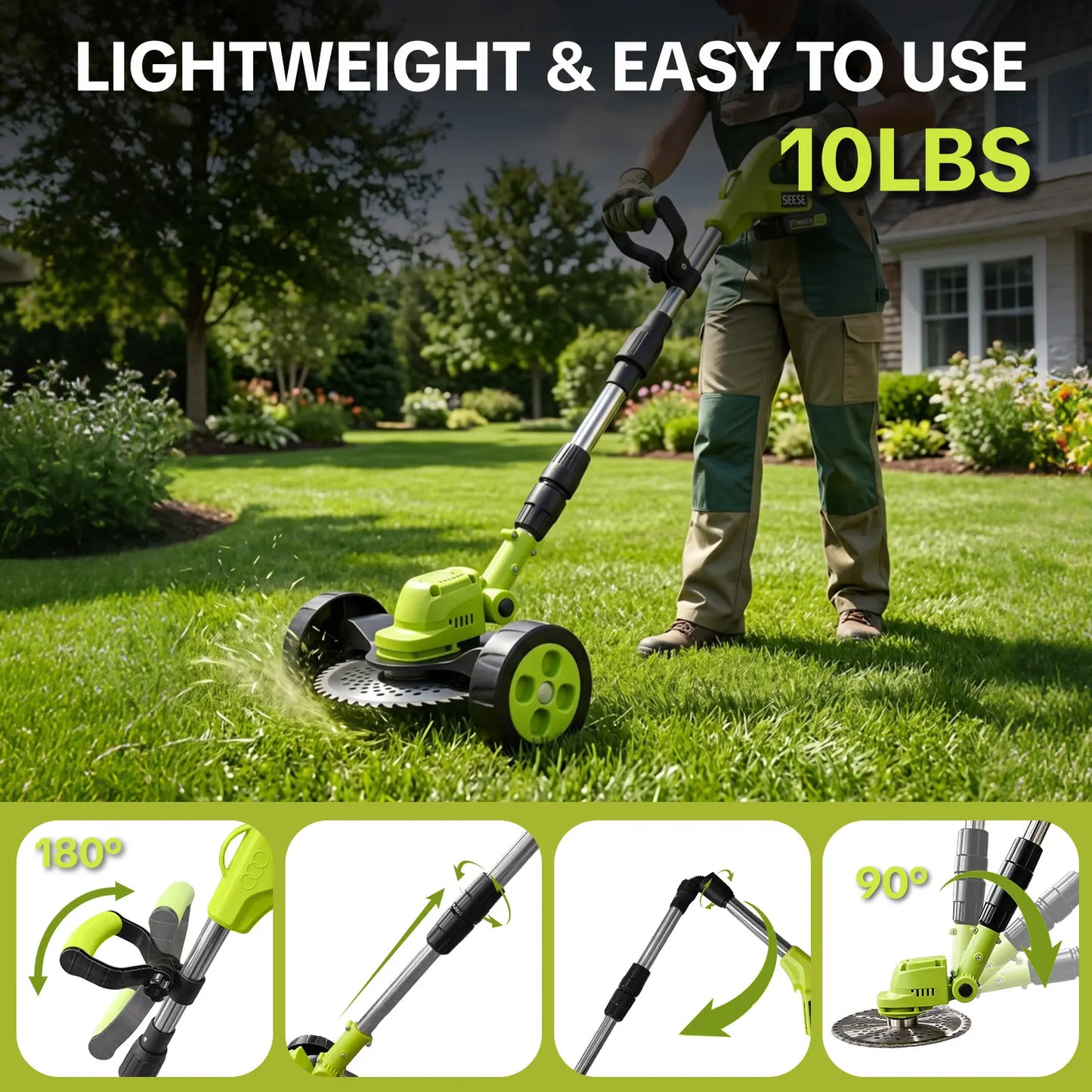 Upgraded 3-in-1 Cordless Lawn Trimmer