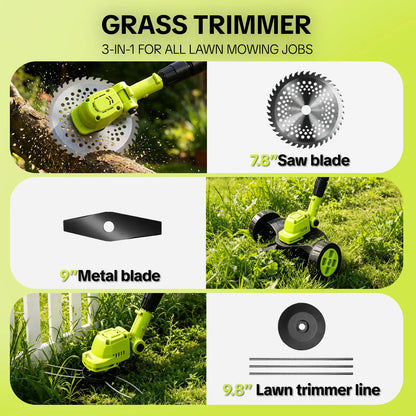 Upgraded 3-in-1 Cordless Lawn Trimmer