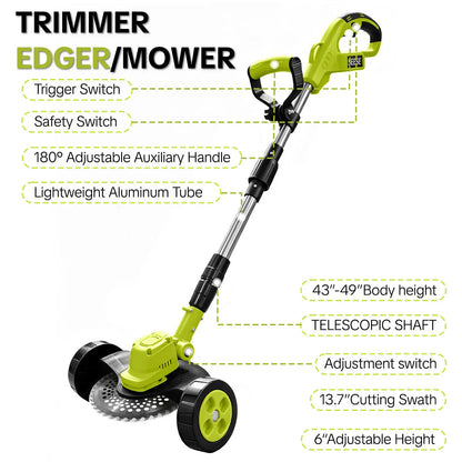 Upgraded 3-in-1 Cordless Lawn Trimmer