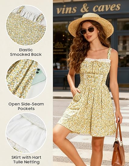 Premium Floral Corset Mini Sundress Upgrade Fit