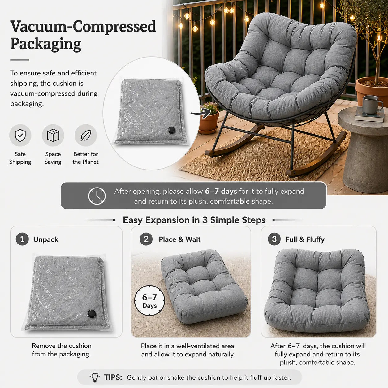 Upgraded Plush Rocking Lounge Chair