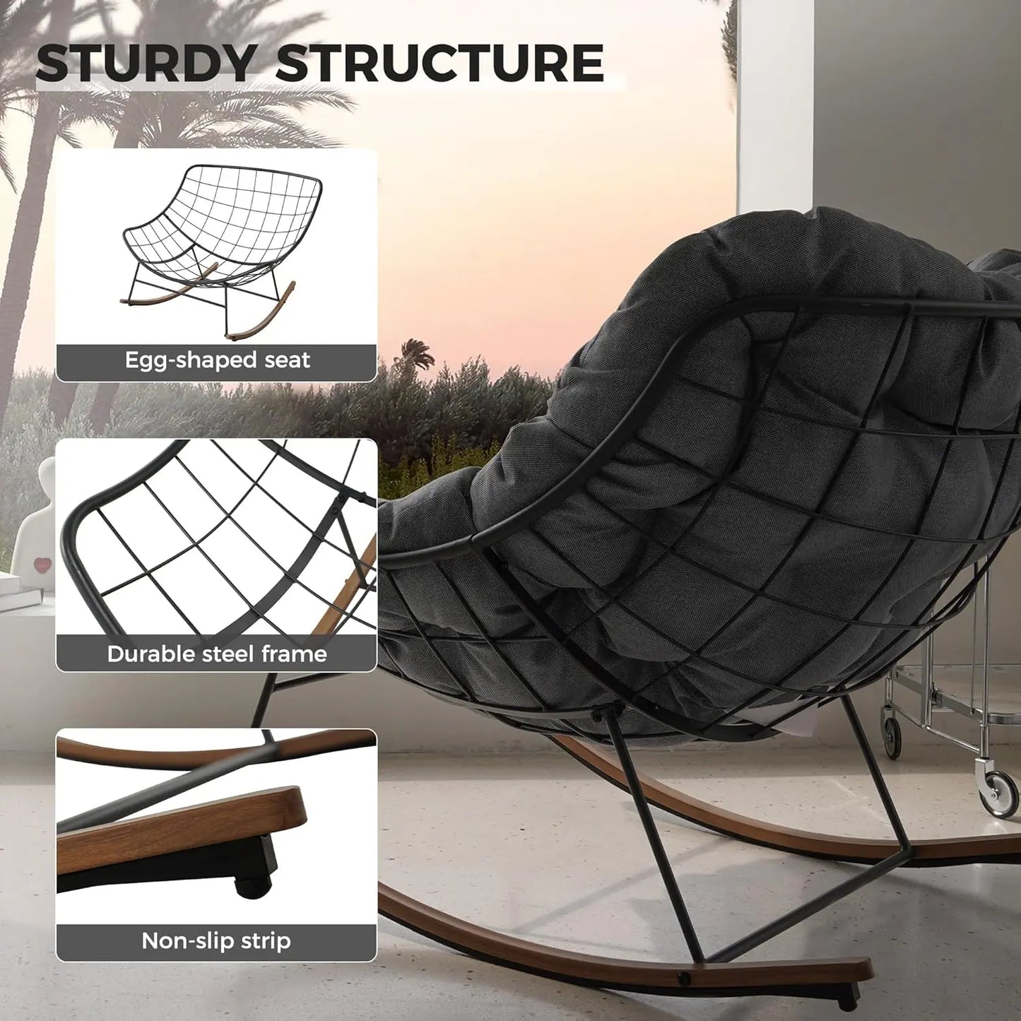 Upgraded Plush Rocking Lounge Chair